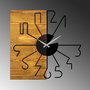 Wallity Reloj de pared decorativo de madera Nogal y Negro